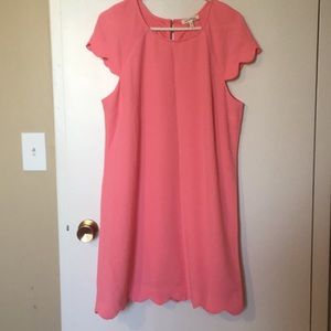 Light pink scallop hem dress